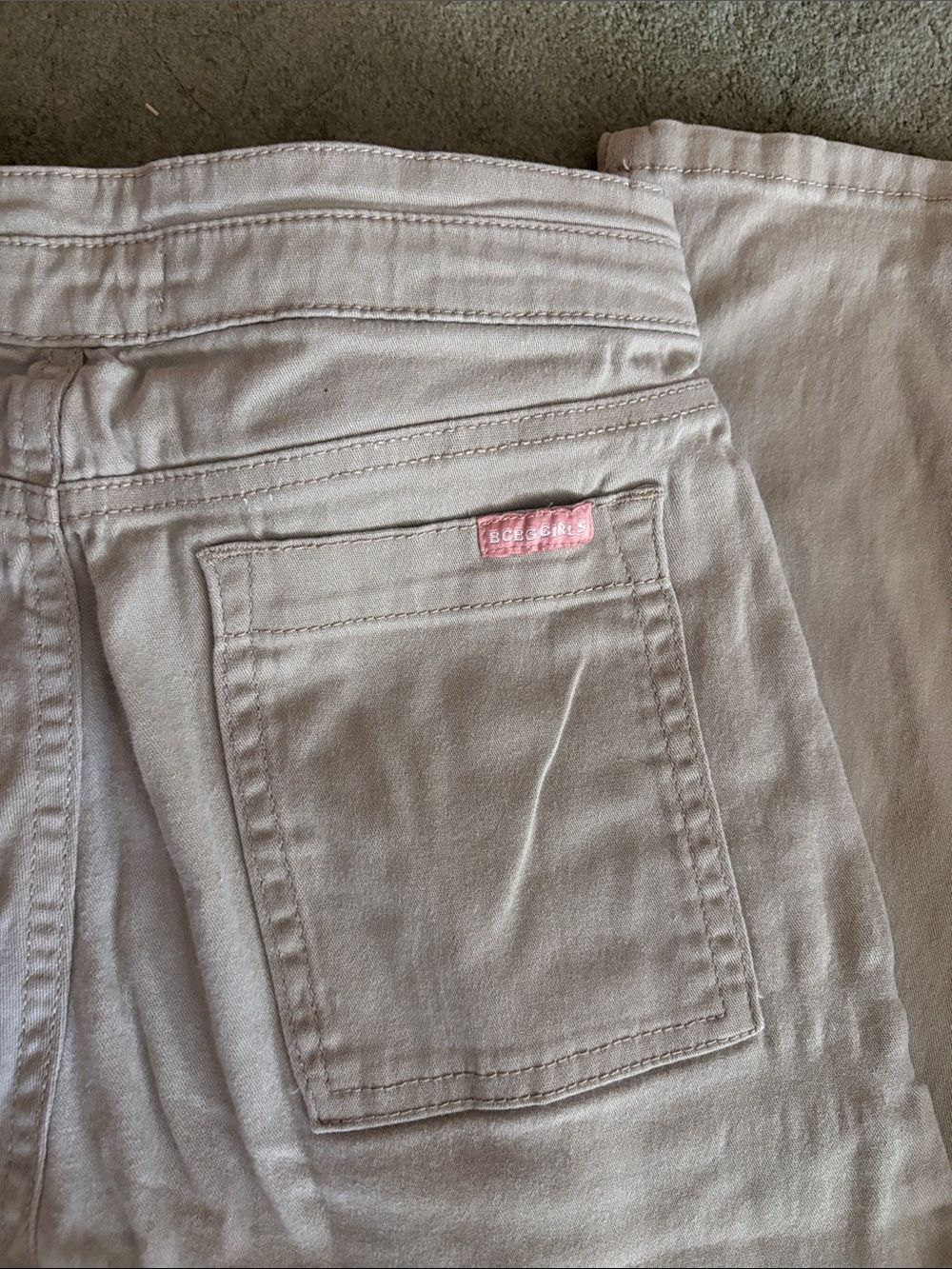 BCBGirls Light Beige Pants with Pink Logo Tab